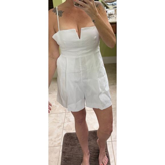 Susana Monaco linen cotton blend small romper $195 retail NWT with pockets - Picture 4 of 9
